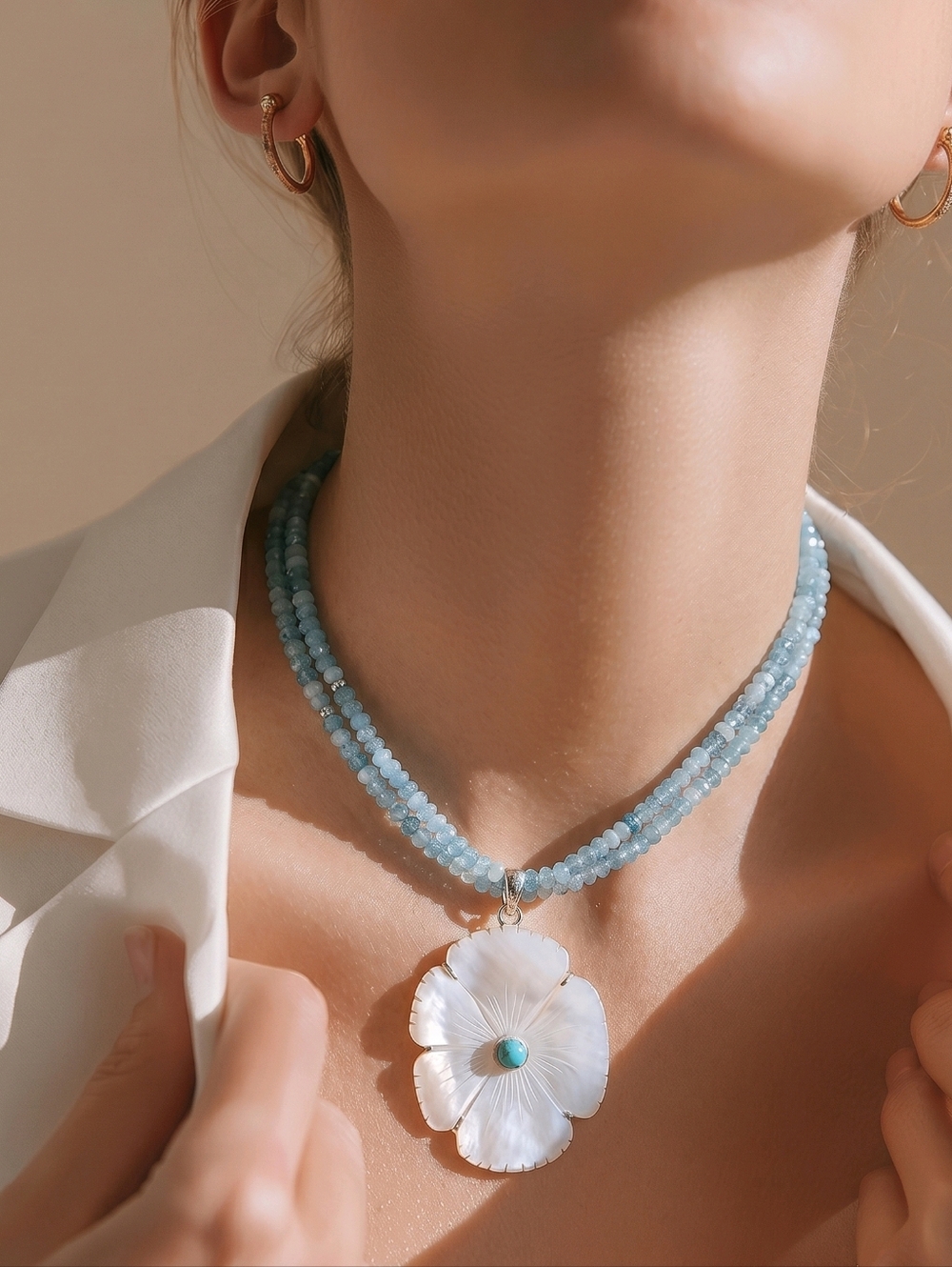 Handcrafted Larimar Set